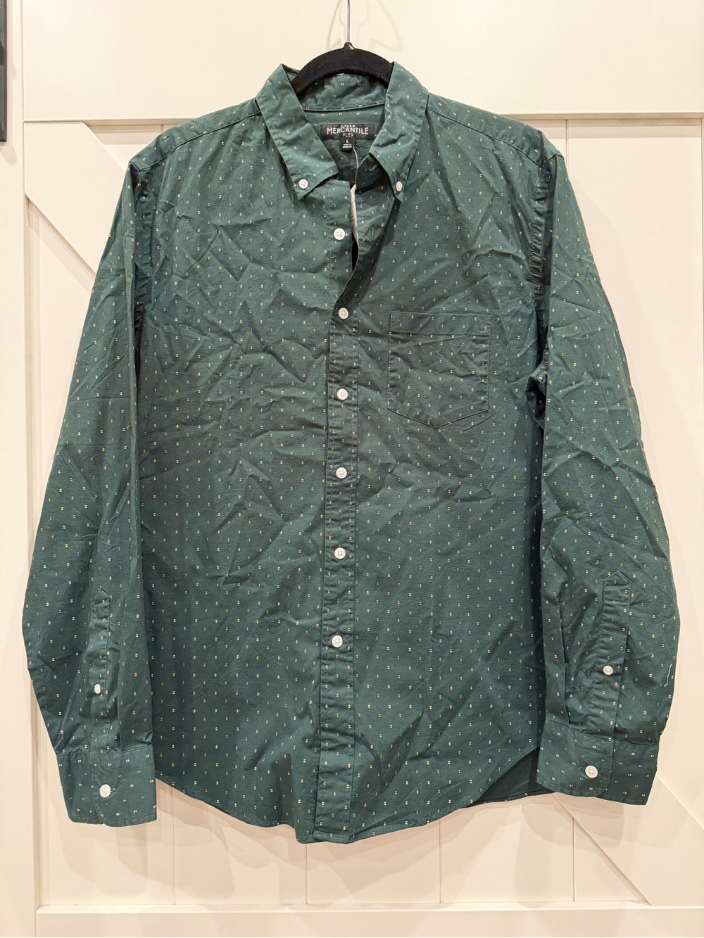 J. Crew Dark Green Dot Button-Down Shirt